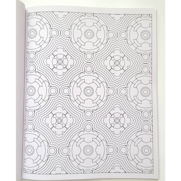 Coloring Book Design Art Scholastic Geometric Symmetric Like New Children Adults - Picture 10 of 11